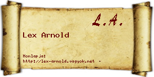 Lex Arnold névjegykártya